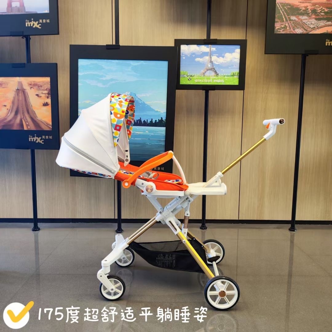 Playkids普洛可遛娃婴幼儿可躺可换向高景观轻便推车一键折叠X6X7 оптом из Китая