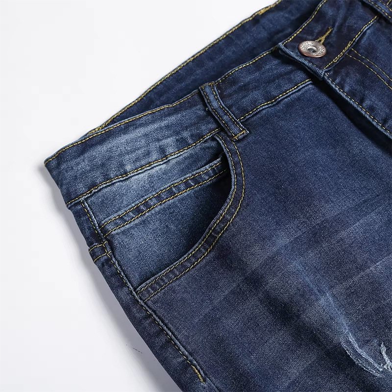 Джинсы с разрезами на коленях оптом из Китая