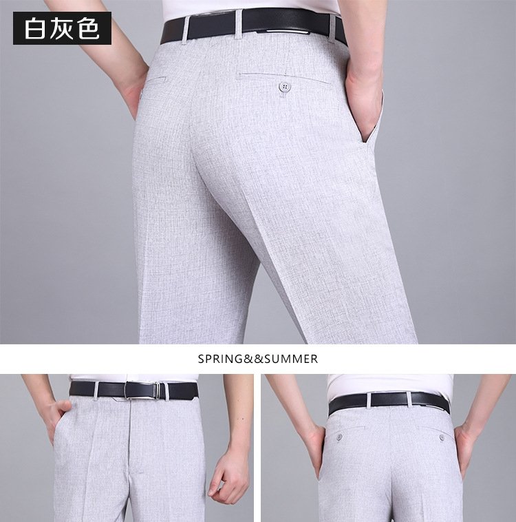 Летние мужские брюки из шелкового сурепа для делового стиля оптом из Китая