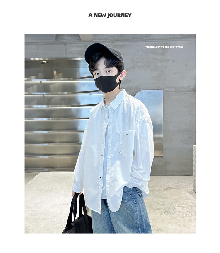 Мальчик рубашка 2024 новая весна корейская детская рубашка куртка мальчик досуг длинный рукав весенняя мода детская одежда оптом из Китая