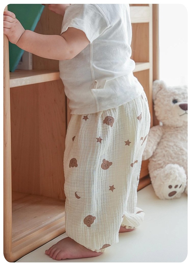 Летние детские штаны из марли оптом