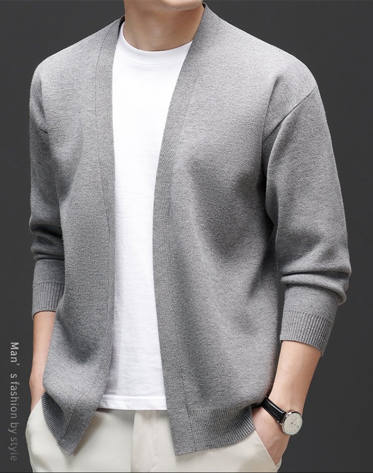 Мужская вязаная кардиган весна-осень оптом