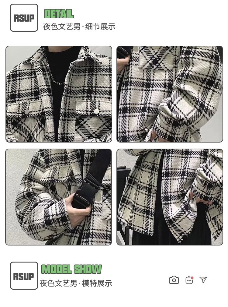 Мужская куртка в клетку с капюшоном оптом из Китая