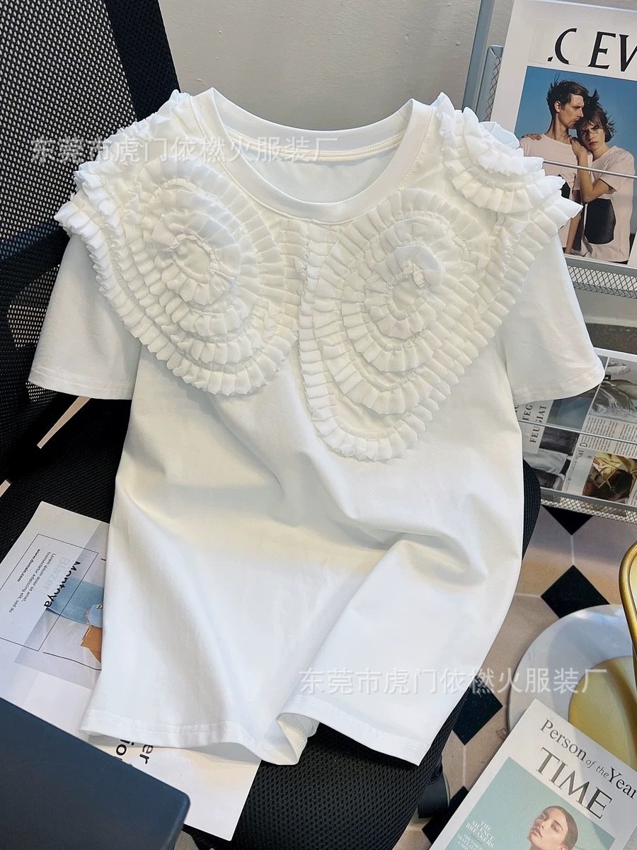 Футболка с коротким рукавом из 100% хлопка 2023 летней коллекции оптом