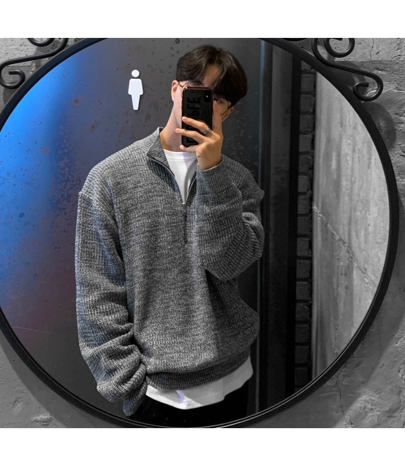 Мужская толстовка с высоким воротником и молнией оптом