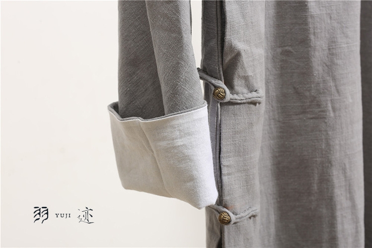 Мужская рубашка в стиле Республики с длинным воротником из льна в стиле ретро для выступлений оптом из Китая