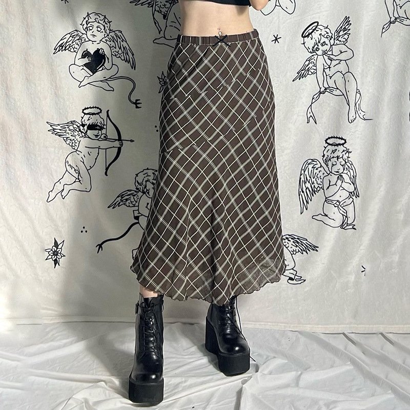 Винтажная юбка с принтом и плиссировкой оптом из Китая