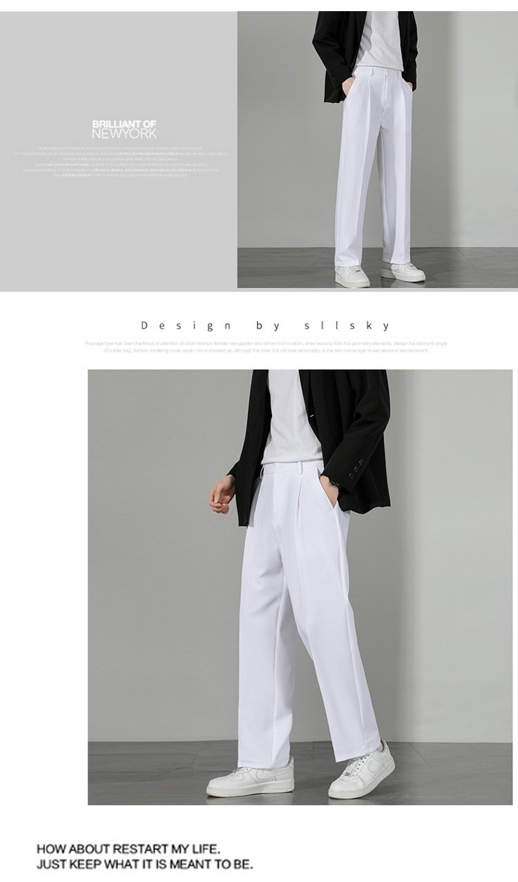 Летние мужские брюки прямого кроя с широкими штанинами оптом из Китая