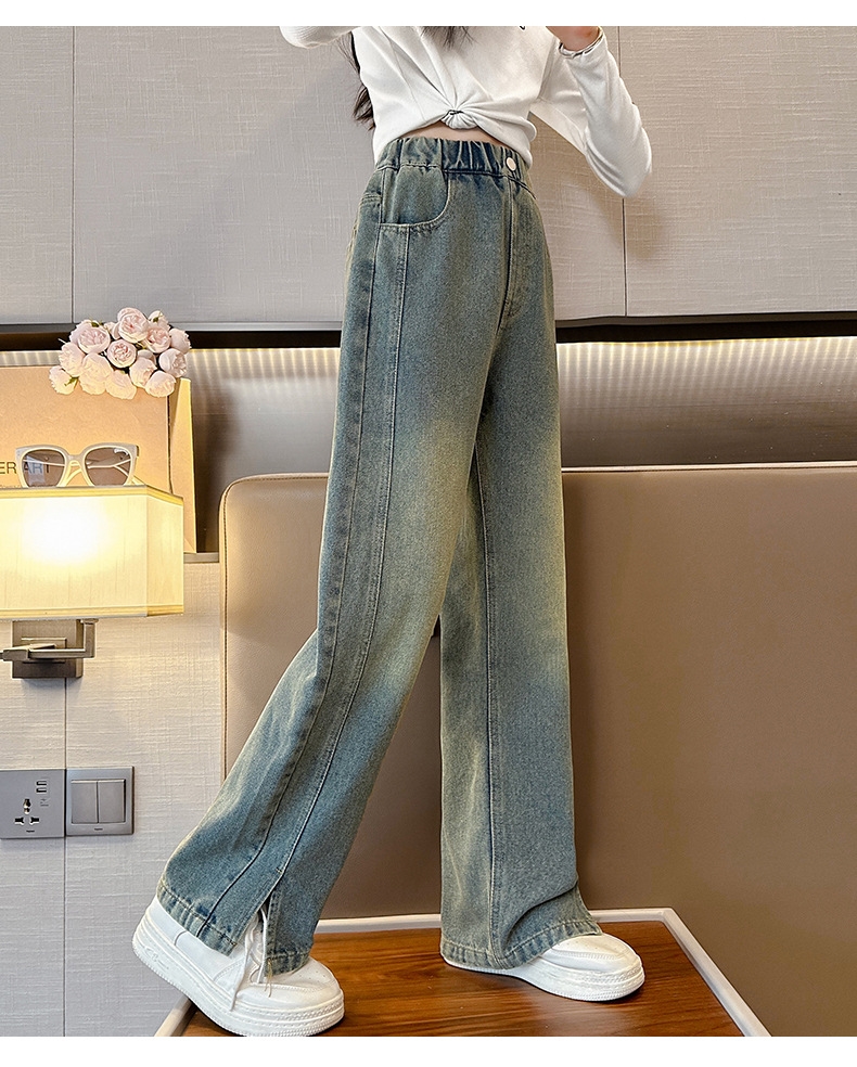 Джинсы для девочек с разрезом на китайском новом весенне-осеннем сезоне оптом из Китая