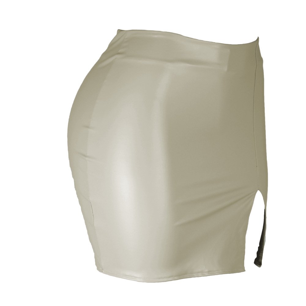 Женская кожаная мини-юбка с высокой талией и застежкой-молнией оптом из Китая