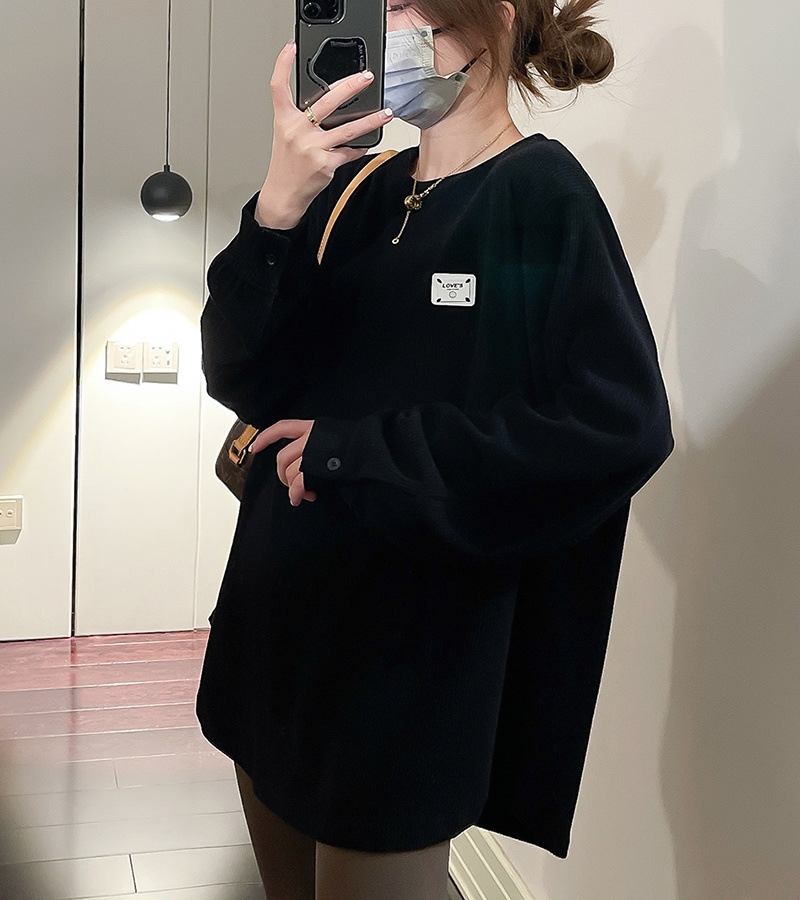 Толстовка с удлиненным рукавом и круглым вырезом оптом из Китая