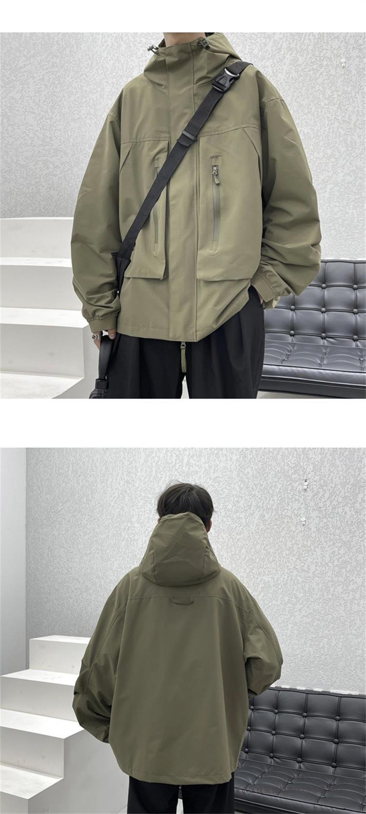Ветровка с капюшоном и большими карманами оптом из Китая