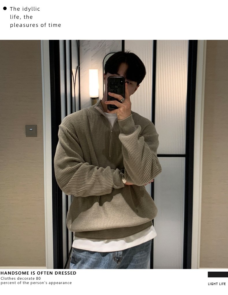 Мужская толстовка с высоким воротником и молнией оптом