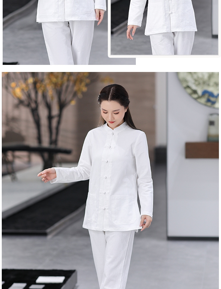 Комплект широких брюк из хлопково-ленной ткани в китайском стиле оптом из Китая