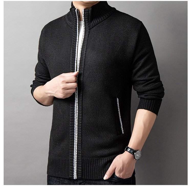 Мужская вязаная высокий воротник свитер весна-осень оптом
