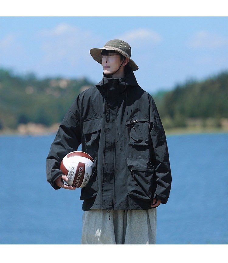 Ветровка военного стиля с капюшоном оптом из Китая