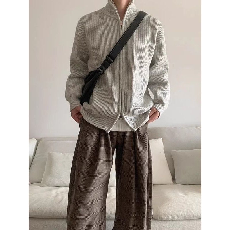 Мужской свитер с открытым воротником в японском стиле 2024 оптом