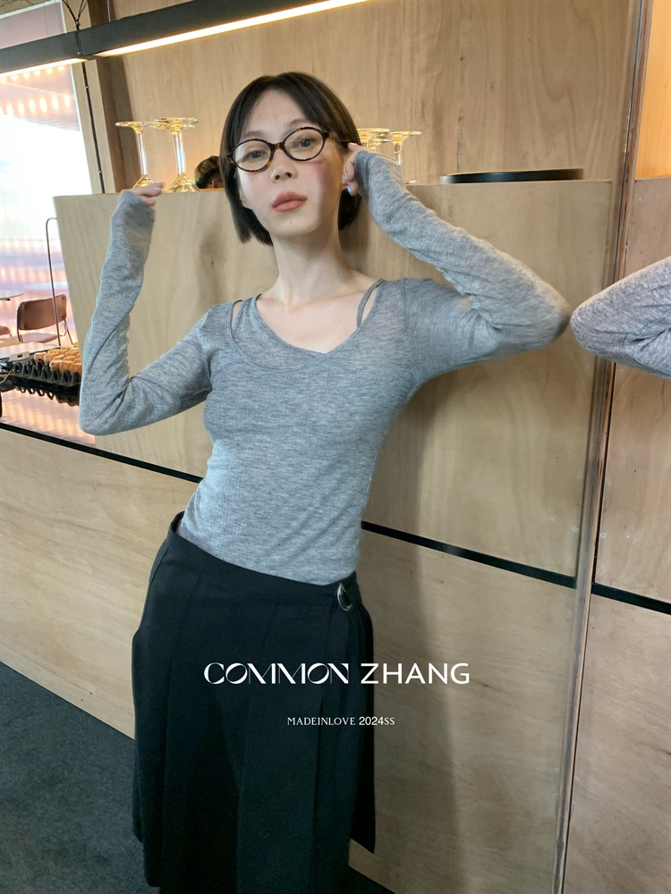 Футболка с длинным рукавом COMMON ZHANG оптом из Китая