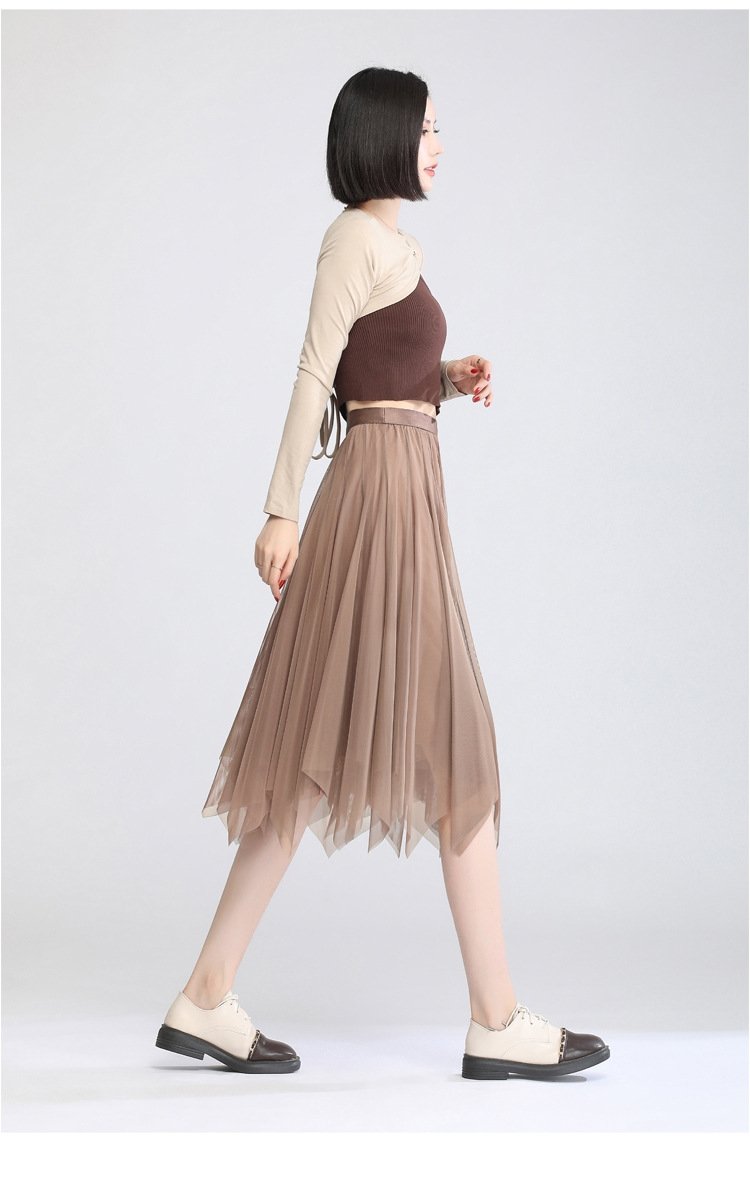 Юбка полуприлегающего силуэта с высокой талией оптом из Китая