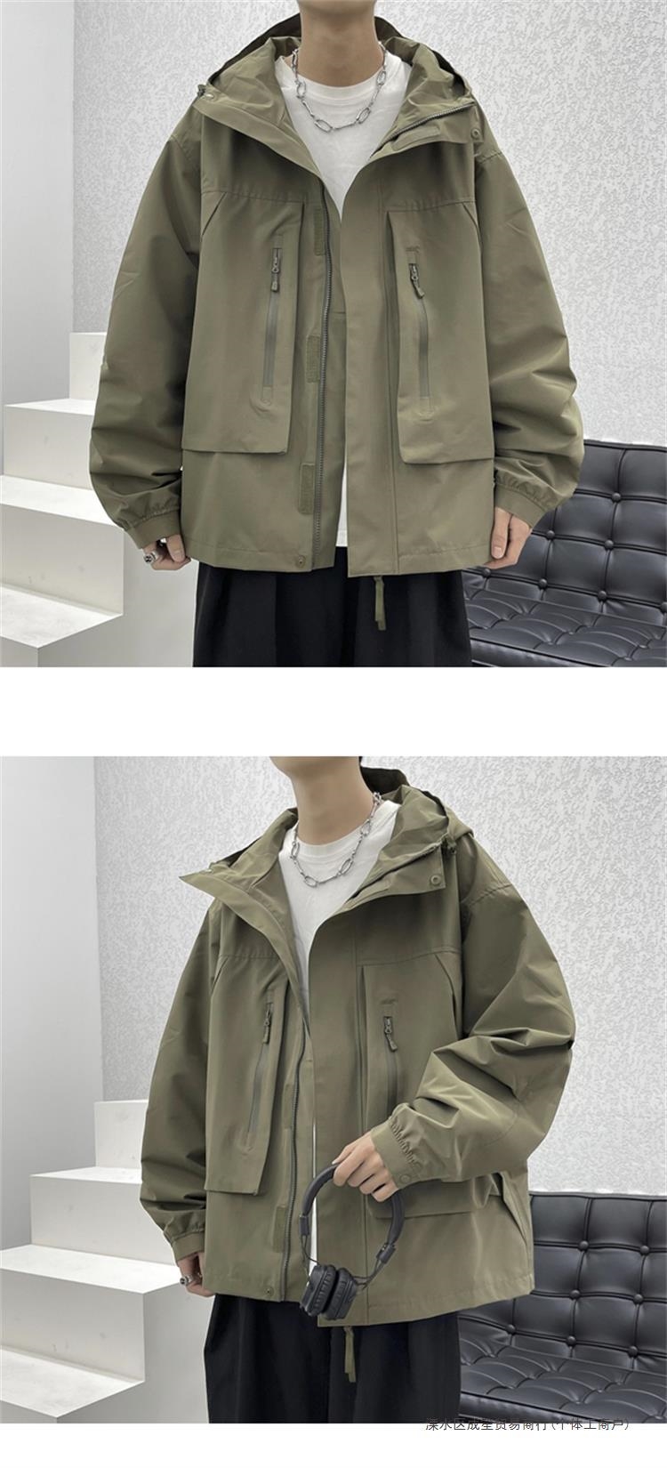 Ветровка с капюшоном и большими карманами оптом из Китая