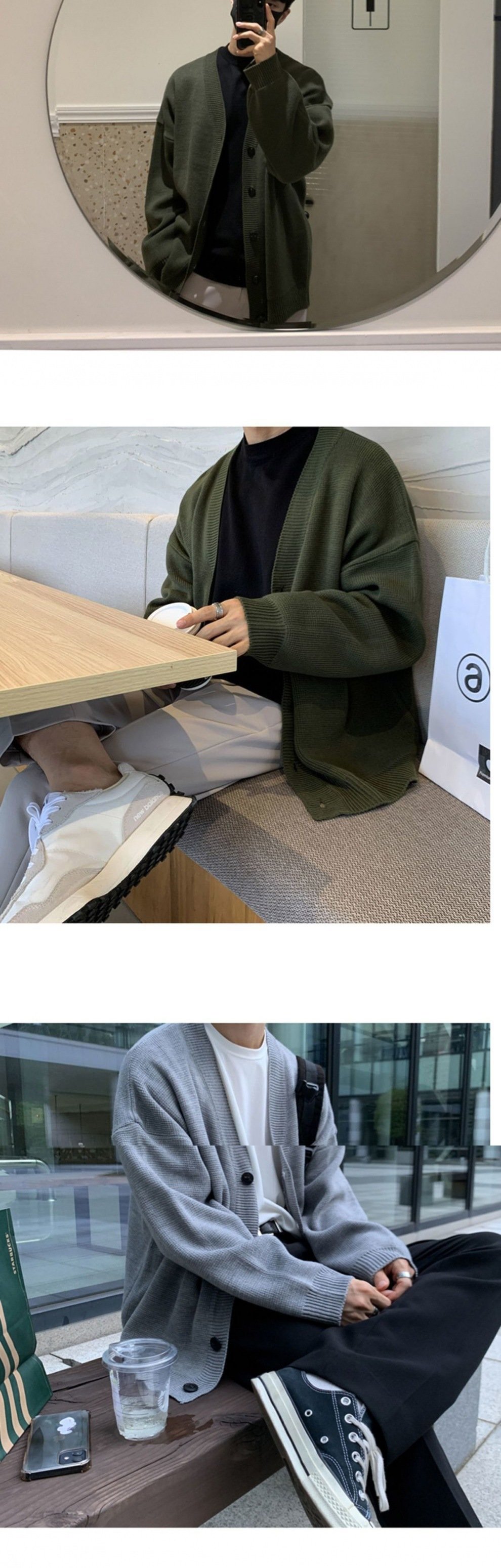 Хлопковый мужской свитер в стиле хантун с V-образным вырезом оптом