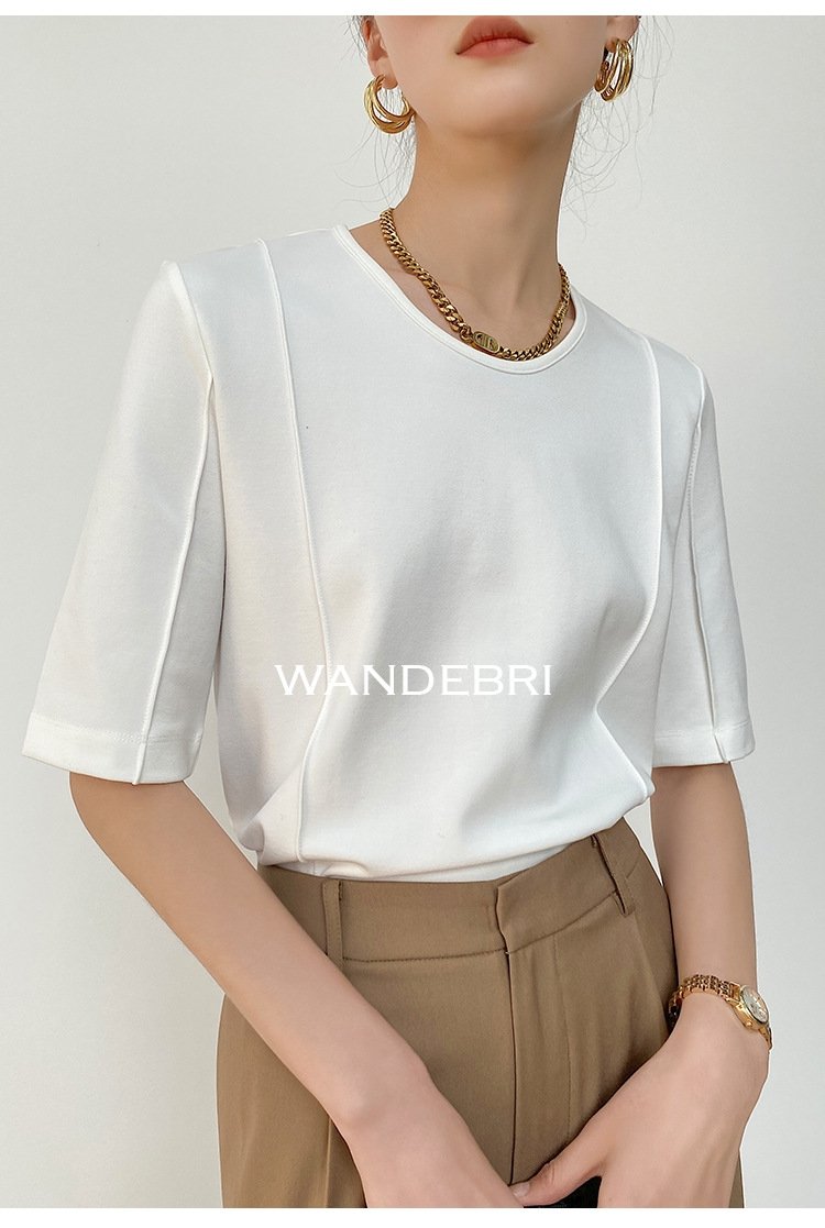 Летняя футболка из шелка и рома с короткими рукавами оптом