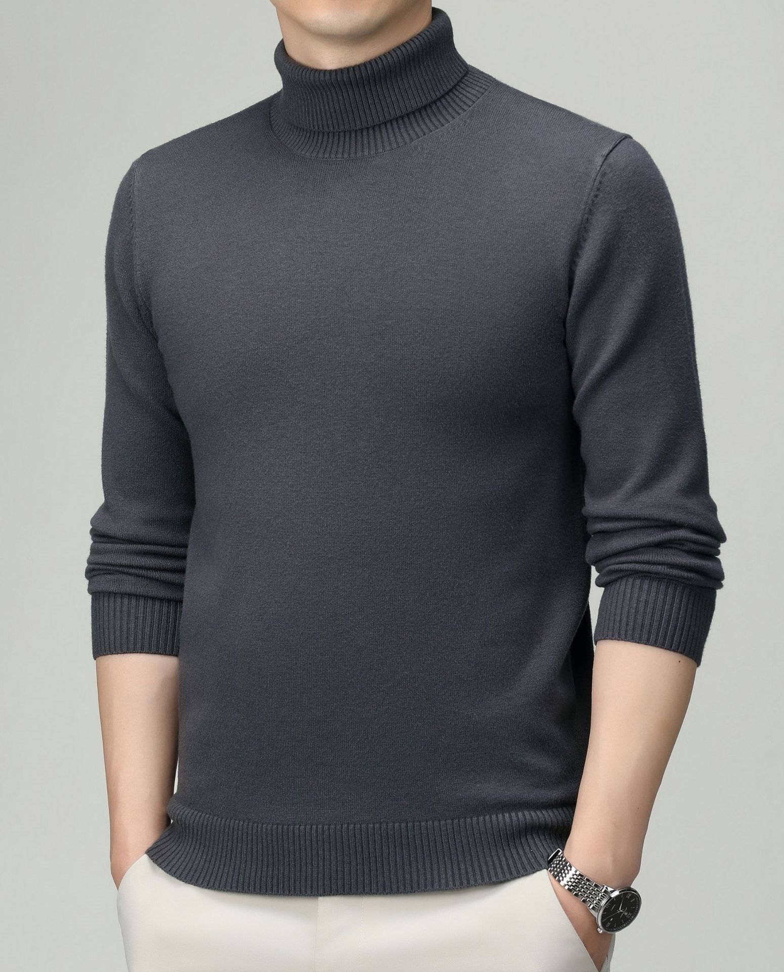 Мужской свитер с высоким воротником оптом