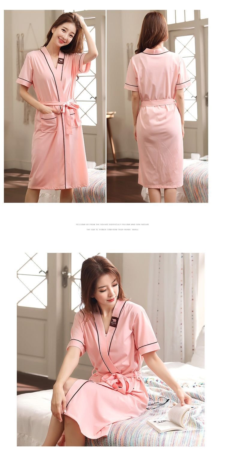 Халат для сна летний длинный сексуальный хлопковый для женщин и мужчин 100% хлопок больших размеров тонкий для пар оптом