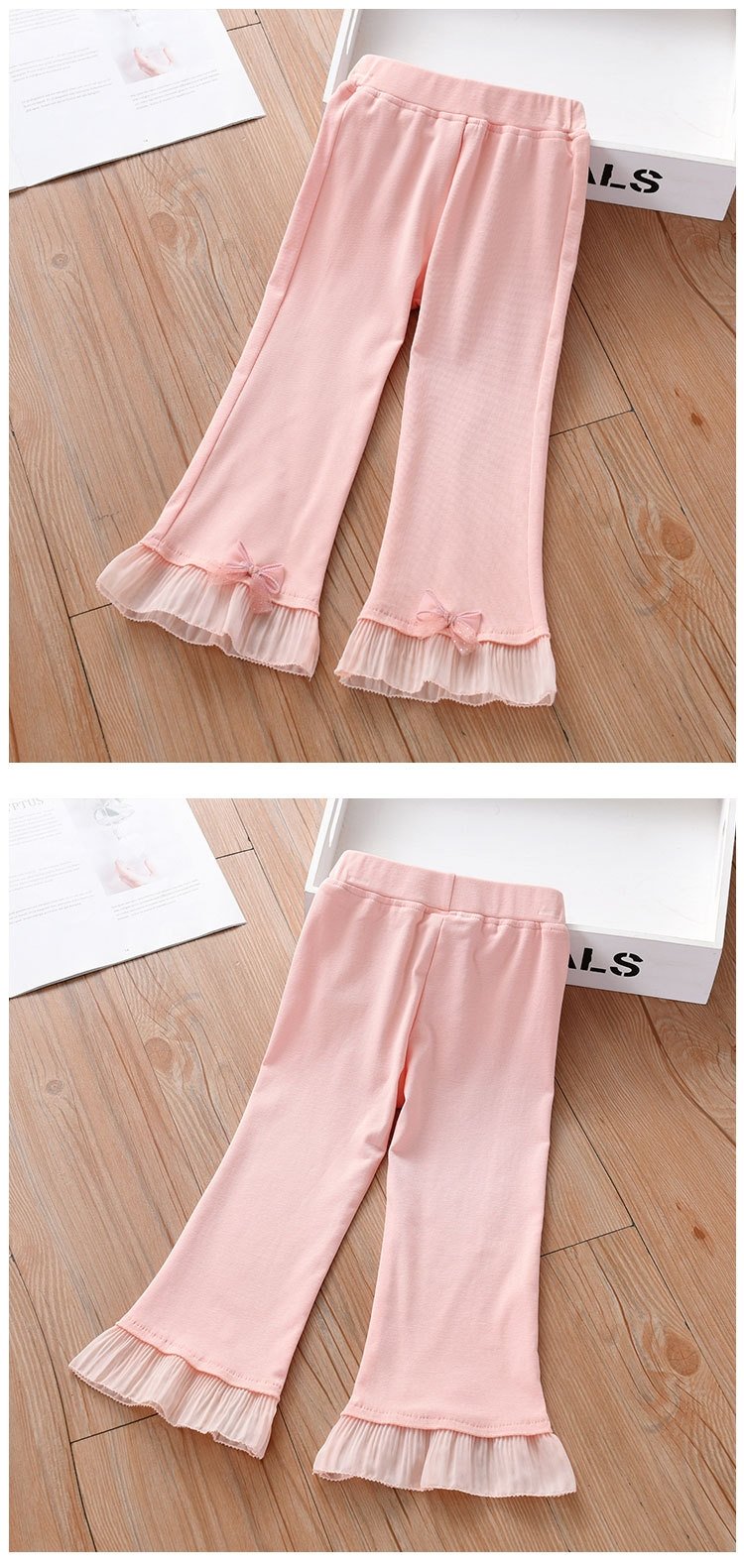 Летние детские леггинсы с кружевными краями оптом