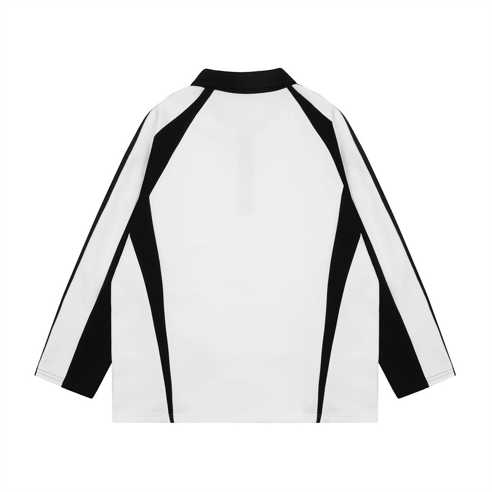 Мужская спортивная толстовка с воротником поло и контрастными вставками оптом из Китая