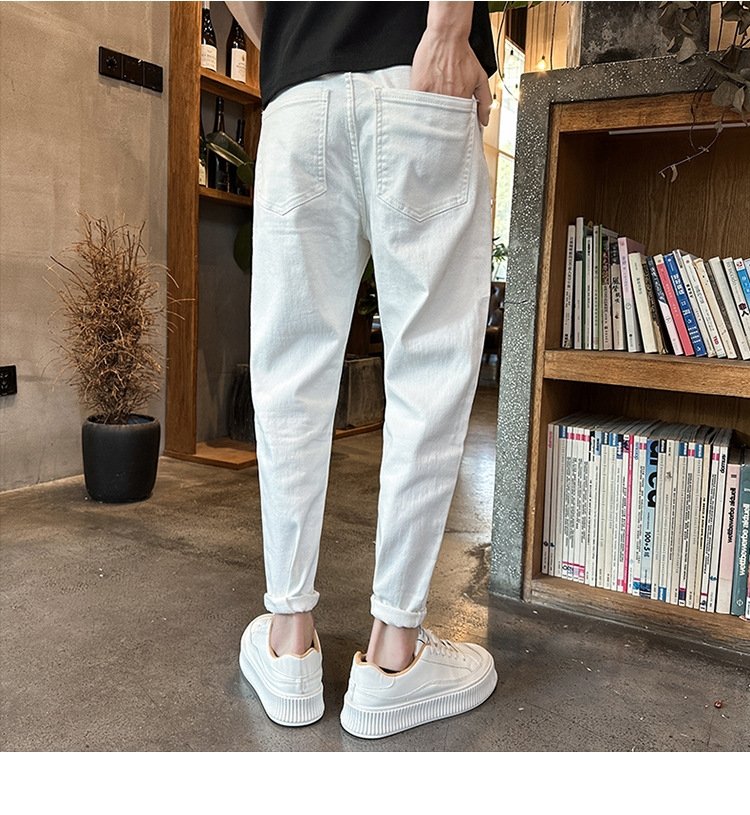 Мужские джинсы летние узкие прямые брюки оптом из Китая