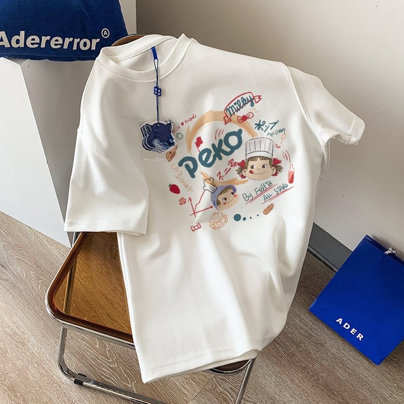 Летняя футболка из чистого хлопка с дизайном и принтом 2023 оптом