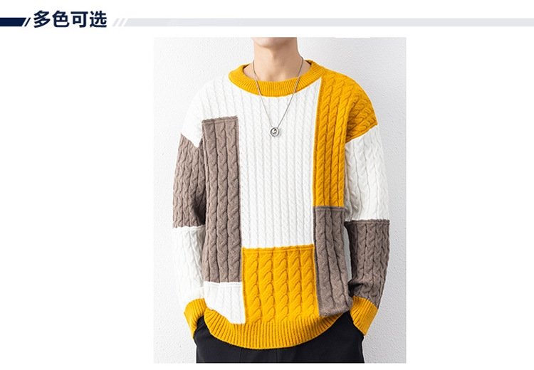 Мужской свитер с высоким воротником и свободным кроем оптом