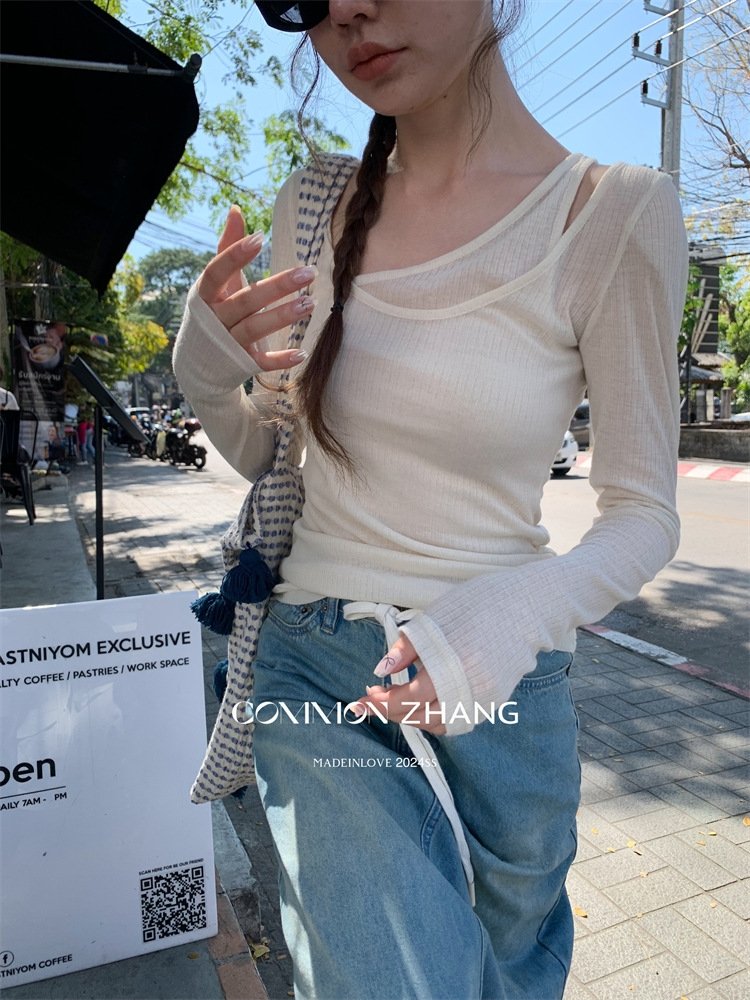 Футболка с длинным рукавом COMMON ZHANG оптом из Китая