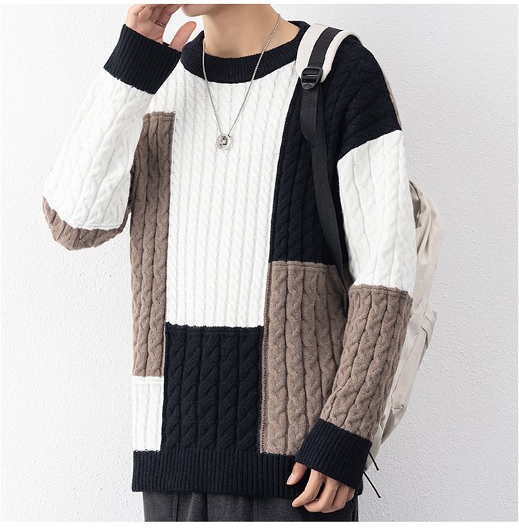 Мужской свитер с высоким воротником и свободным кроем оптом