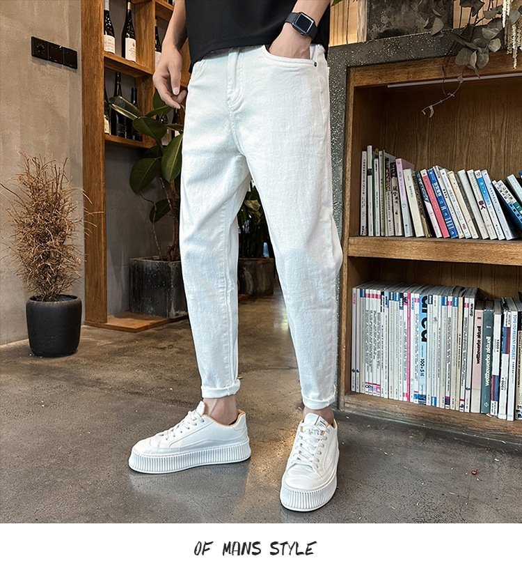 Мужские джинсы летние узкие прямые брюки оптом из Китая