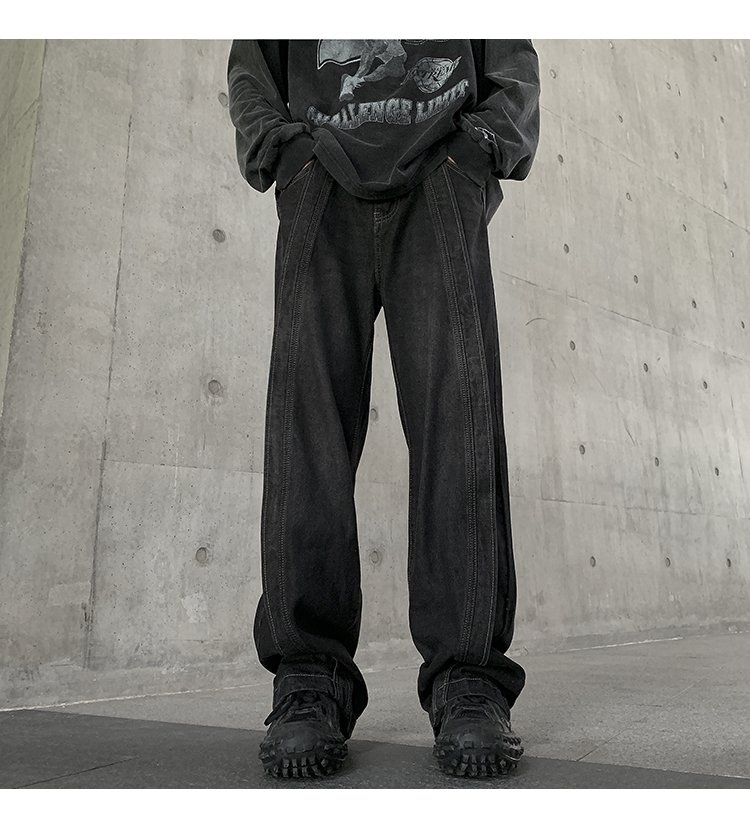 Мужские джинсы осенние прямые широкие штаны оптом из Китая