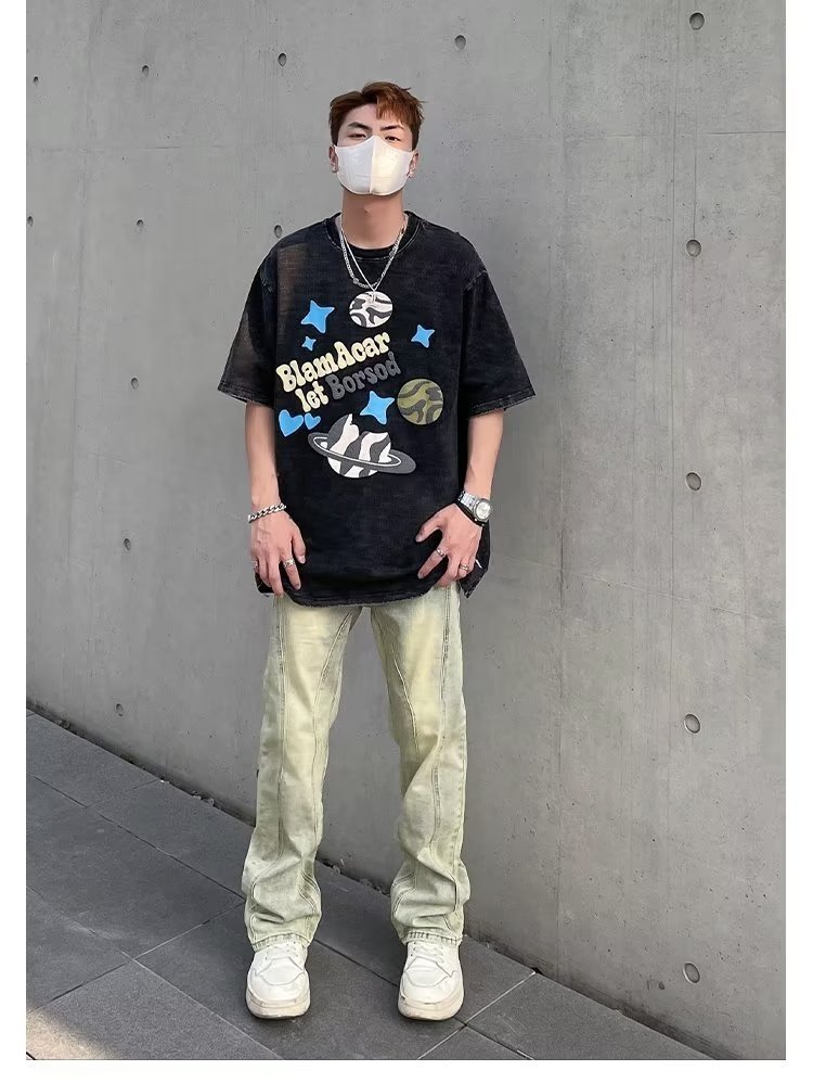 Мужские джинсы с эффектом выцветания оптом из Китая