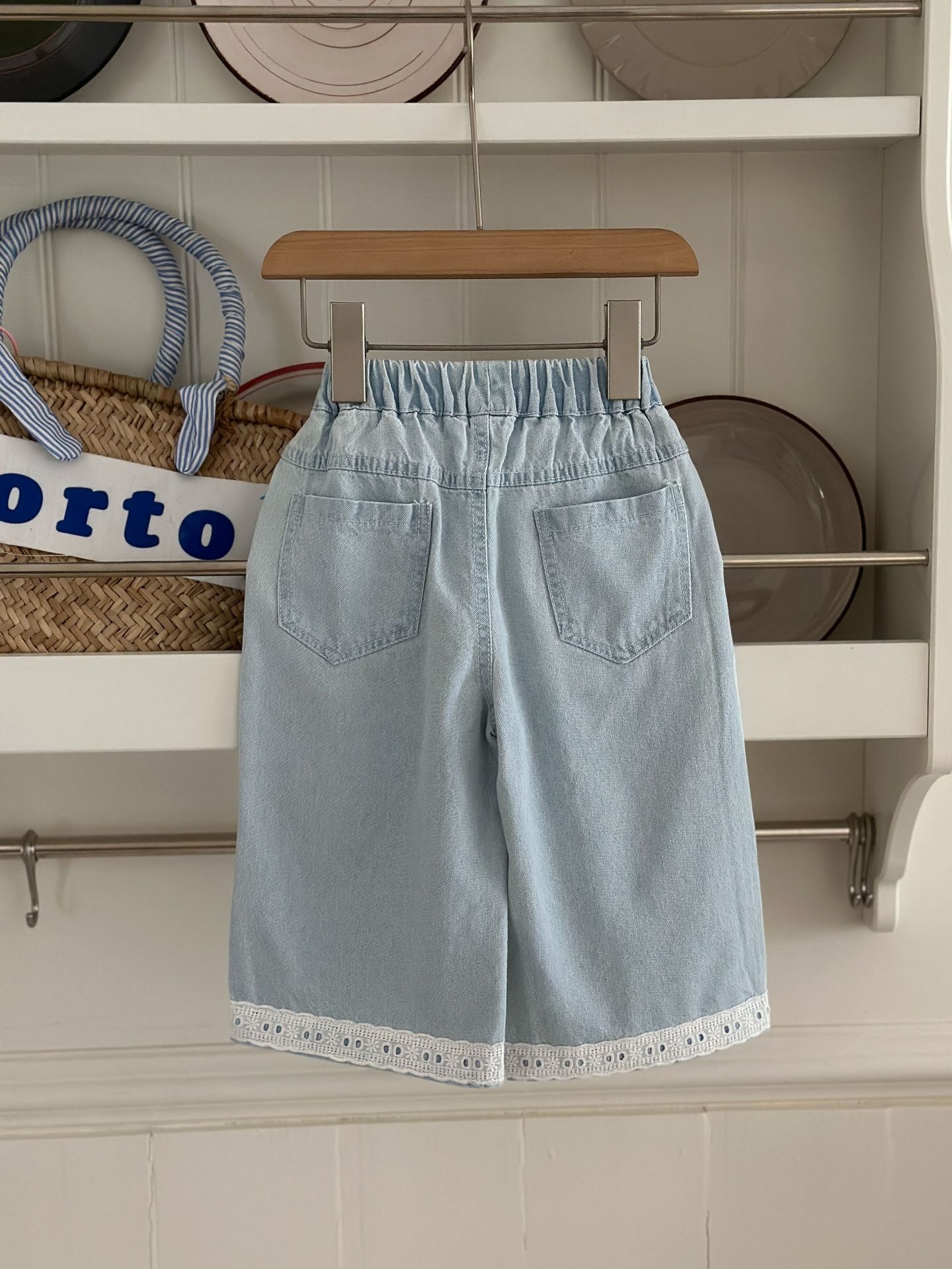 Детские джинсовые леггинсы 2024 лето оптом из Китая