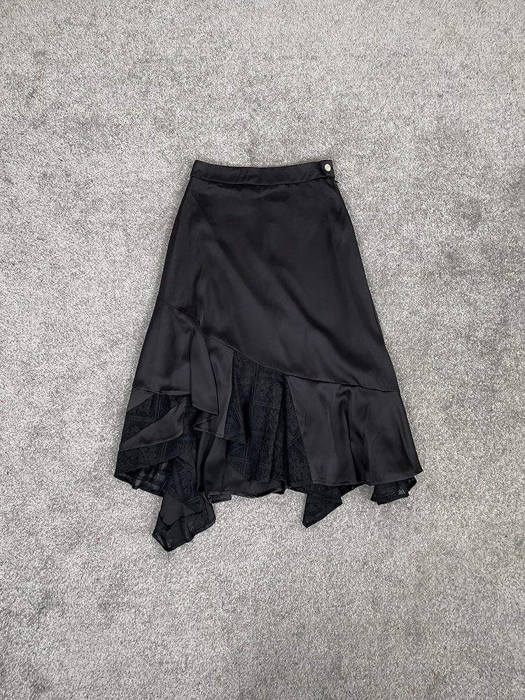 Длинная юбка с леопардовым принтом и асимметричным краем оптом из Китая