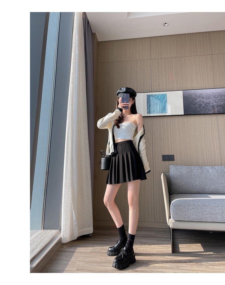 Белая короткая юбка с эластичным поясом и молнией оптом из Китая