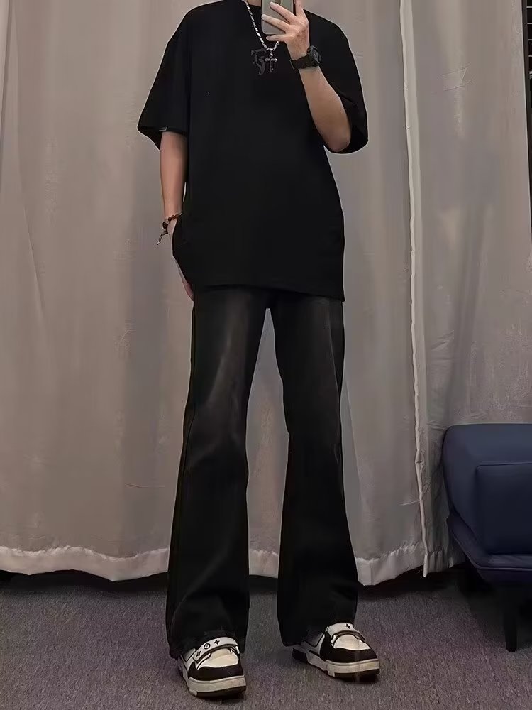 Мужские джинсы в стиле ретро с эффектом потертостей оптом из Китая