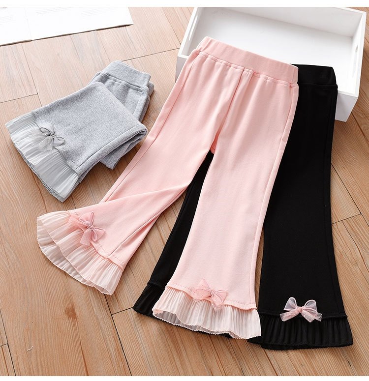 Летние детские леггинсы с кружевными краями оптом