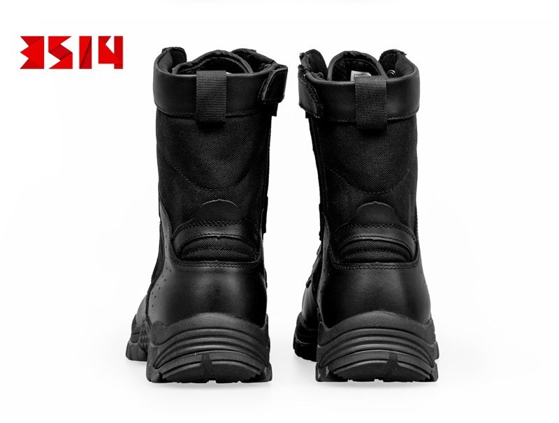 Черные ботинки из кожи с боковой молнией оптом