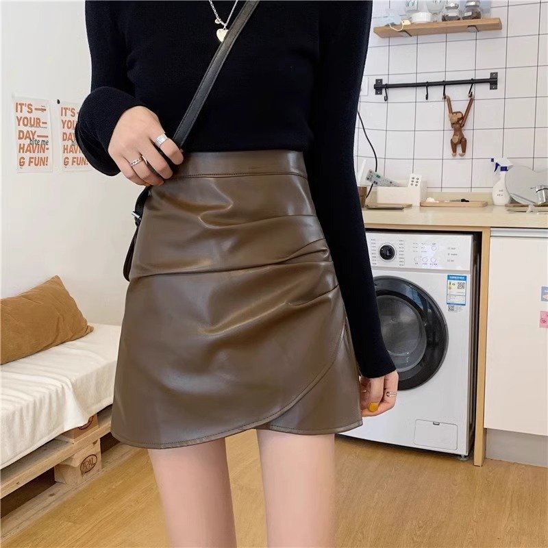 Женская короткая юбка с высокой талией и складками оптом из Китая