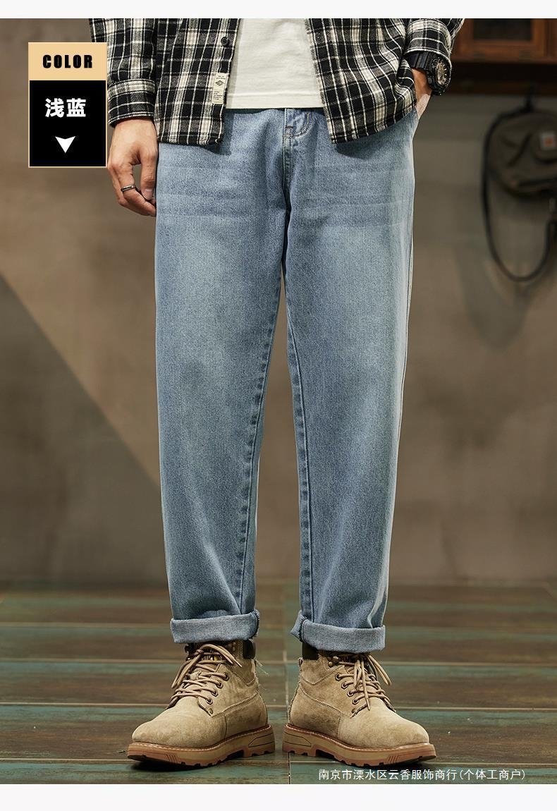 Мужские джинсы прямого кроя с утеплением оптом из Китая