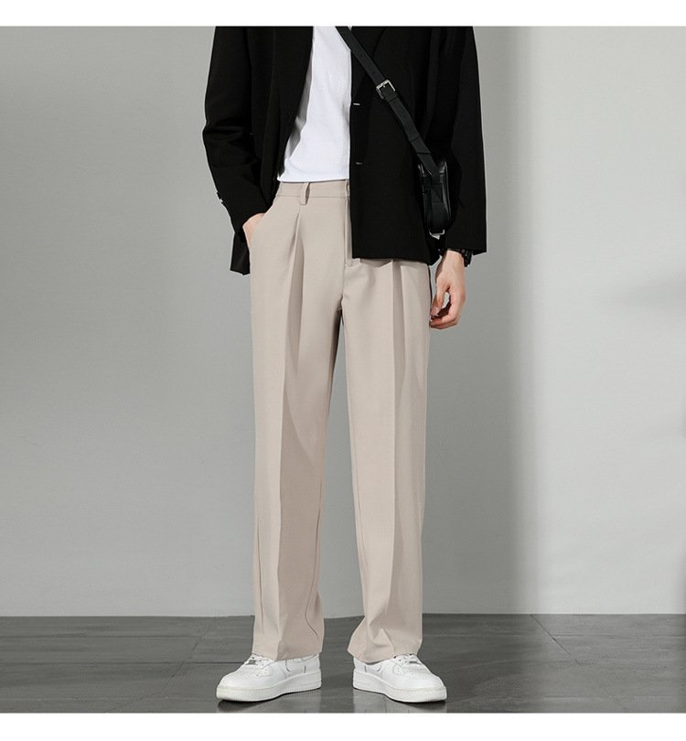 Летние мужские брюки прямого кроя с широкими штанинами оптом из Китая