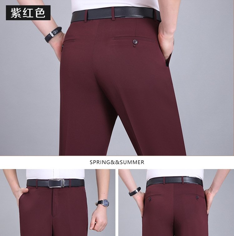 Летние мужские брюки из шелкового сурепа для делового стиля оптом из Китая