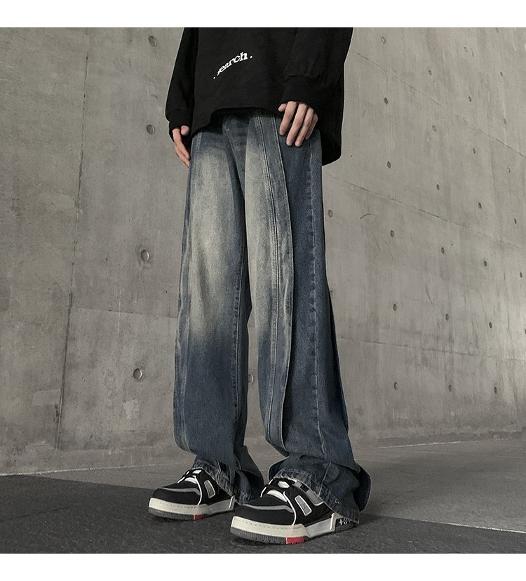 Мужские джинсы осенние прямые широкие штаны оптом из Китая