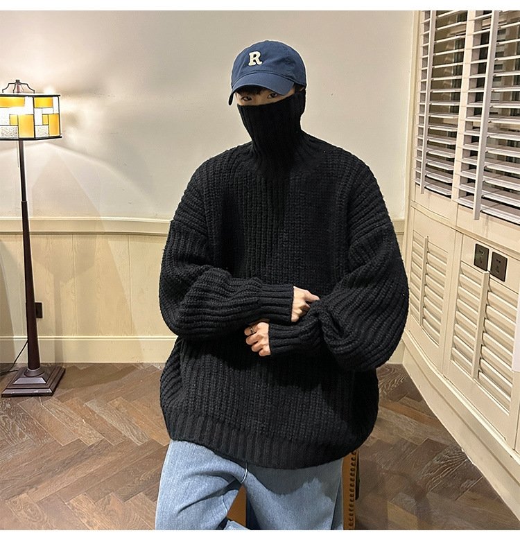 Мужской свитер с высоким воротником и утолщением на осень-зиму оптом